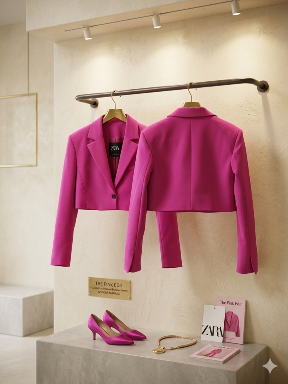 Zara Pink Cropped Blazer - Size M - Worn Once / Like New